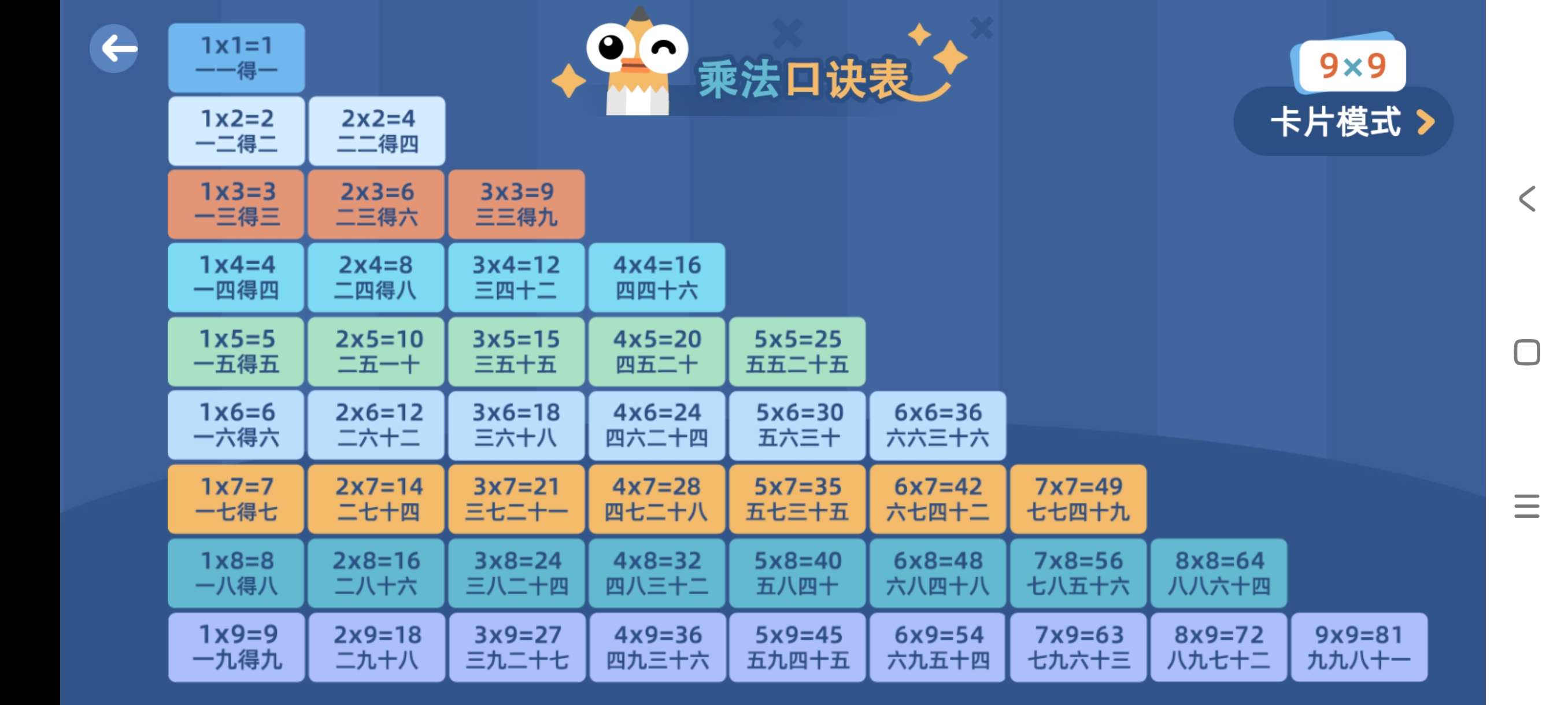 【分享】乘法口诀表1.0.4🔥熟练掌握乘法口诀，可全国pk