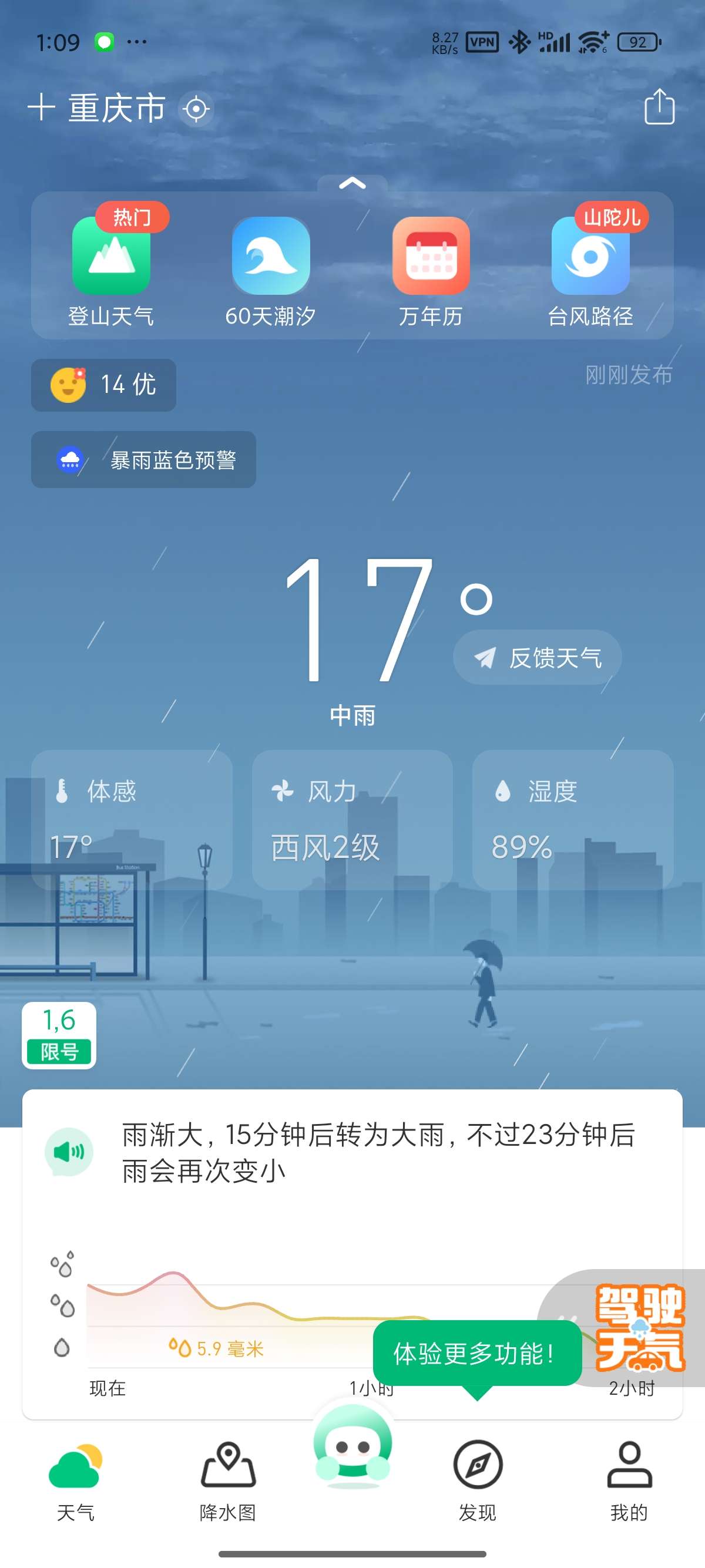 【原创修改】彩云天气🌧️每日实况预报🔥可视化地图！解锁会员